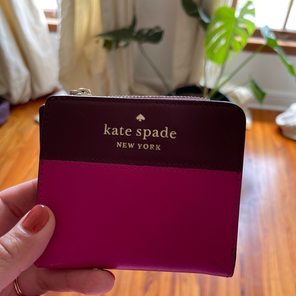 Pink + Burgundy Kate Spade Wallet